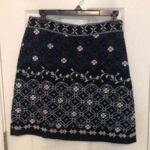 Loft navy embellished skirt